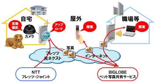 「ペット写真共有サービス」利用イメージ