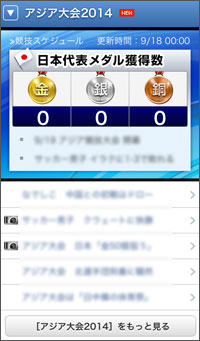アジア競技大会2014特集イメージ（スマートフォン版）